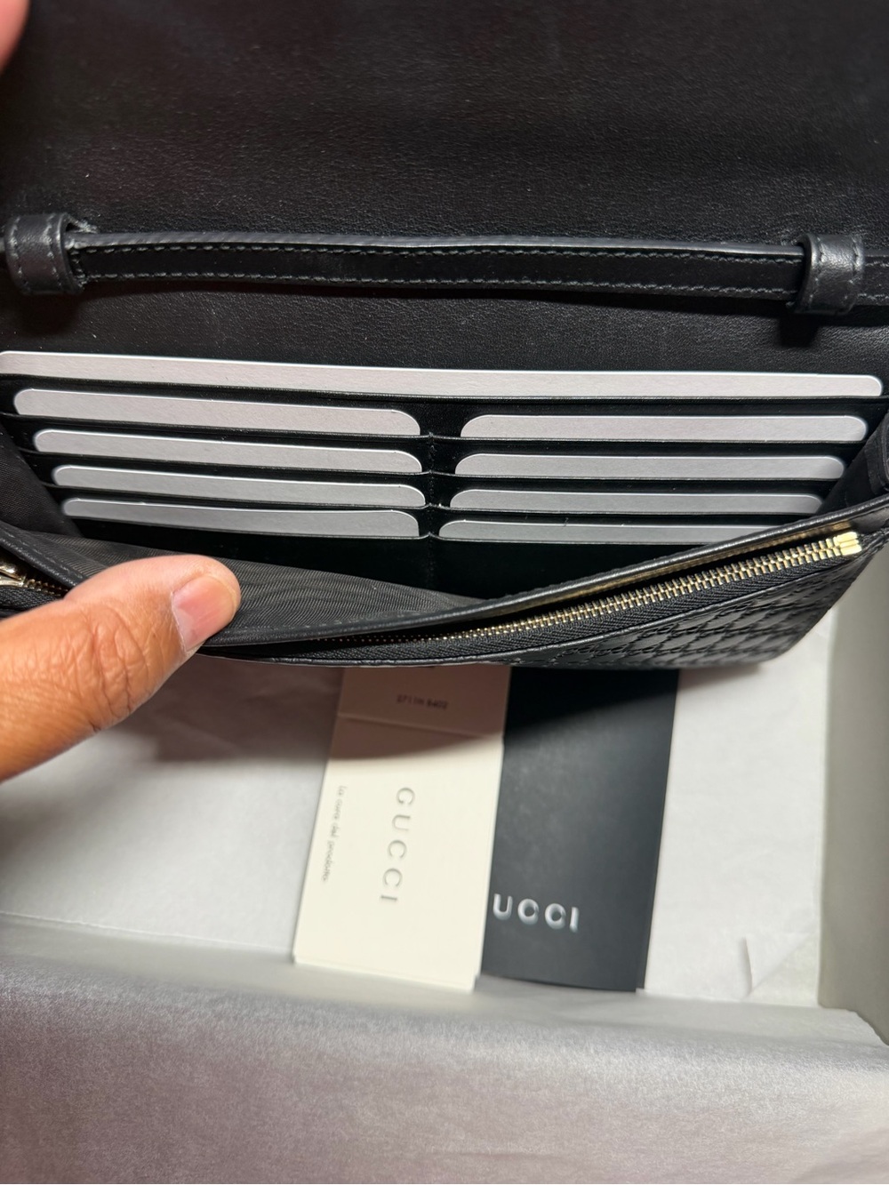 NWT Soft Microguccissima Crossbody Wallet Black - Picture 8 of 9
